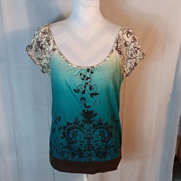 Crocheted Back Pheasant Women's Top - Picture 1 of 5
